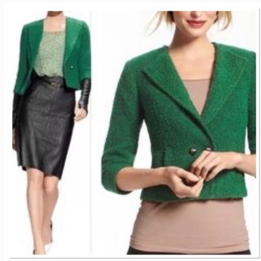 Cabi Ivy Green Wool Blend Blazer Jacket 8
